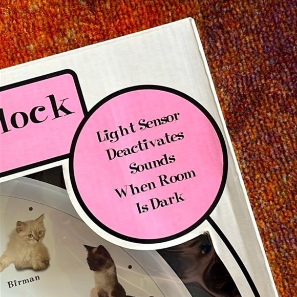 Brand New Meowing Cat Clock Real Cat Recordings Every Hour Popular Breeds Round - Picture 3 of 14